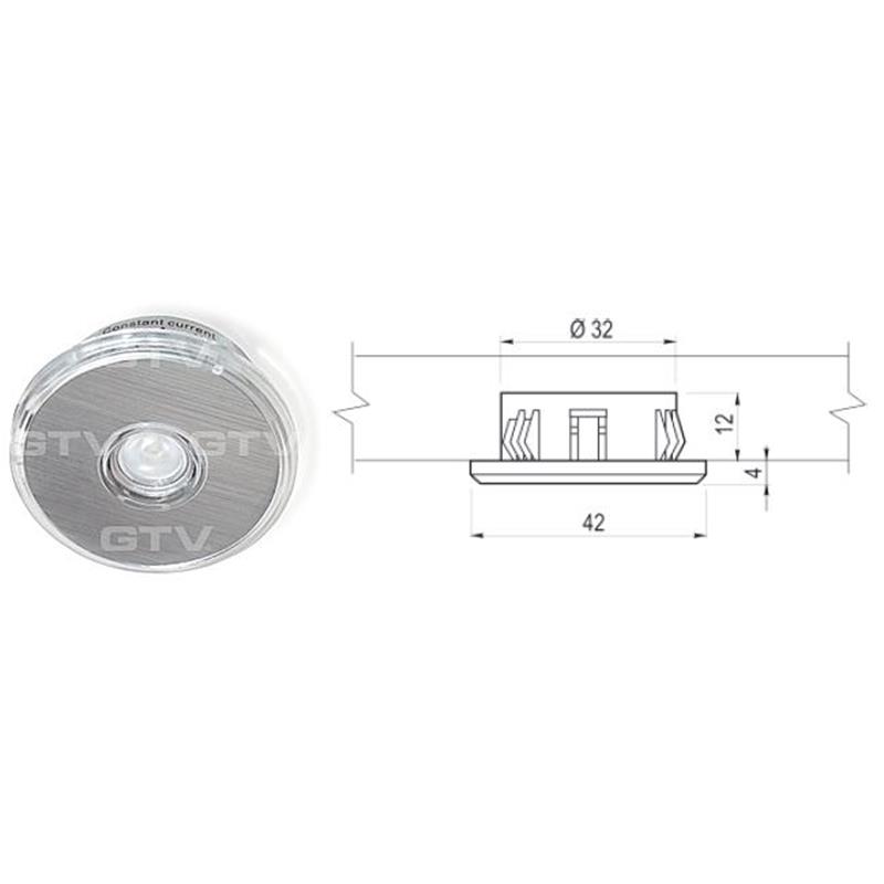 LED LUČ TORINO 1W TB ALUMINIJ