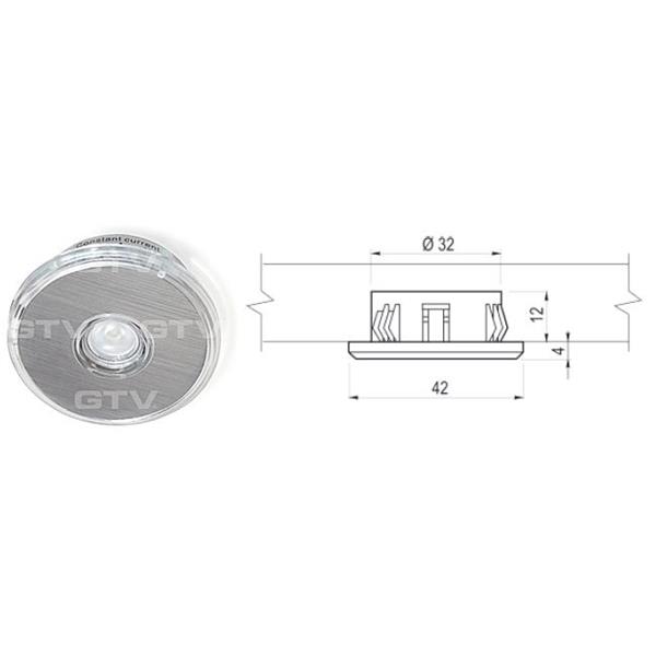 LED LUČ TORINO 1W TB ALUMINIJ