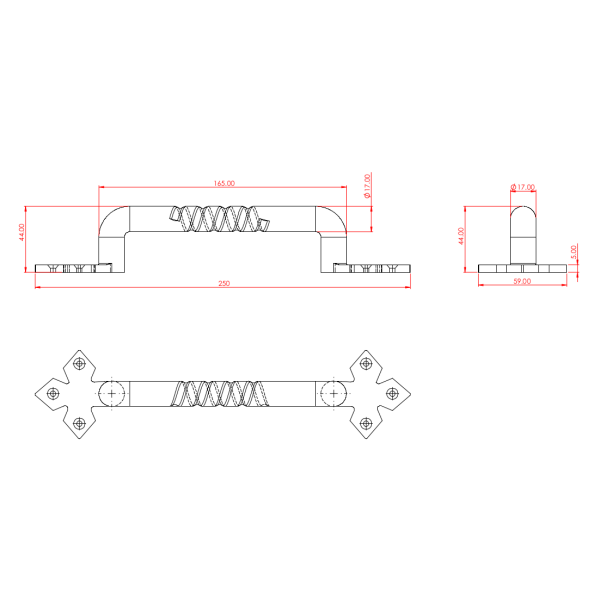 KOVANI ROČAJ BPH-002  250MM