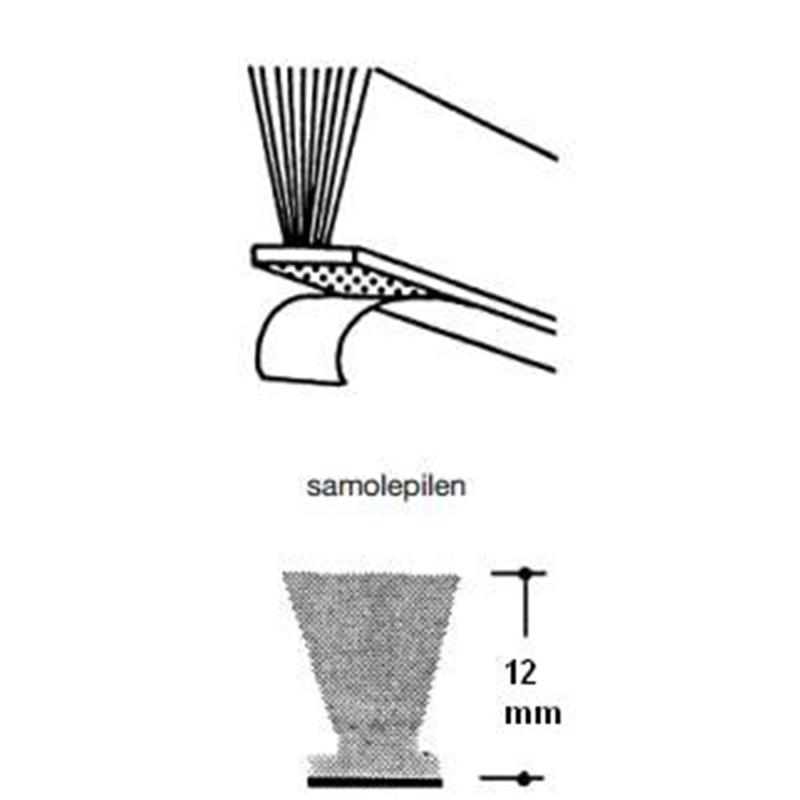 ŠČETKA SAMOLEPILNA 12MM SIVA